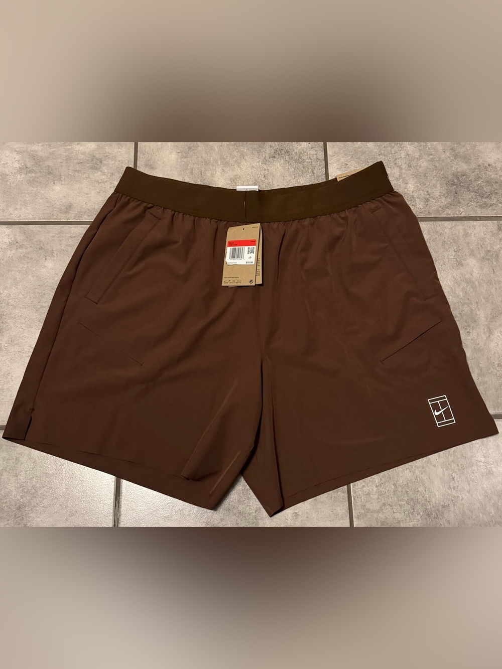 Nike Court Dri-Fit  6" Tennis Shorts Brown Mens Size Large New